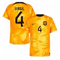 Niederlande Virgil van Dijk #4 Fußballbekleidung Heimtrikot WM 2022 Kurzarm